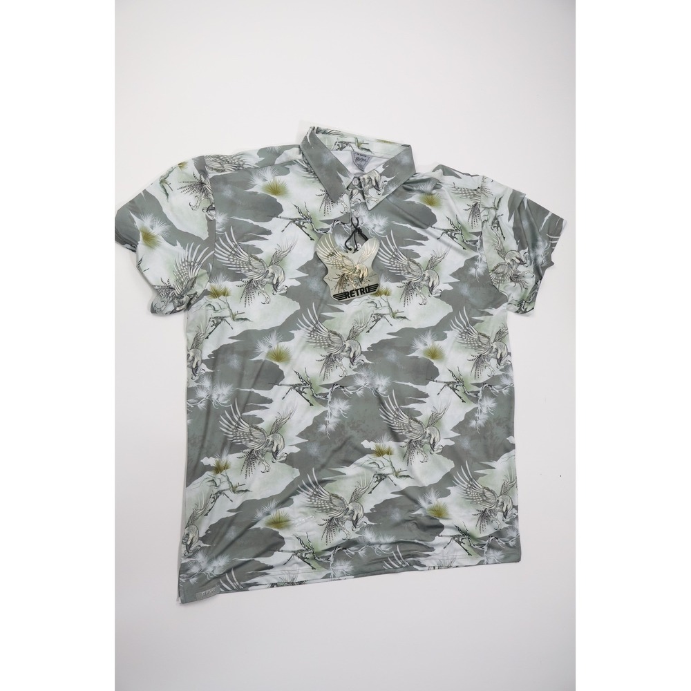 Retro Rifle The Rooster Polo Shirt 3XL Gray Bird Tactical Performance